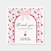 Cherry On Top Baby Shower Coquette Pink Cute スタンダードカクテルナプキン (正面)