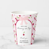 Cherry On Top Baby Shower Coquette Thank you 紙コップ (正面)