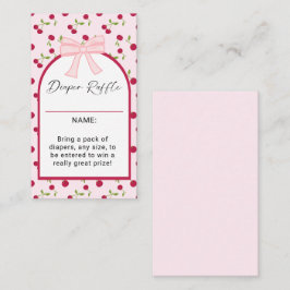 Cherry On Top Baby Shower Diaper Raffle Game エンクロージャーカード