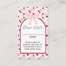 Cherry On Top Baby Shower Diaper Raffle Game エンクロージャーカード