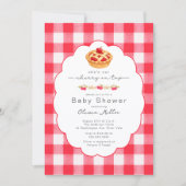 Cherry on Top Baby Shower Gingham Invite 招待状 (正面)