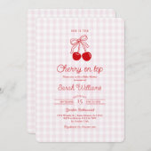 Cherry on Top Baby Shower Girl Invitation 招待状 (正面/裏面)