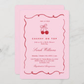 Cherry on Top Baby Shower Girl Invitation 招待状 (正面/裏面)