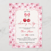 Cherry On Top Baby Shower Invitation シーズンカード (正面/裏面)
