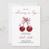 Cherry on Top Baby Shower Invitation 招待状 (正面)