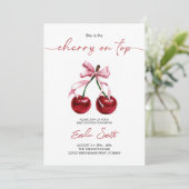 Cherry on Top Baby Shower Invitation 招待状 (スタンド正面)