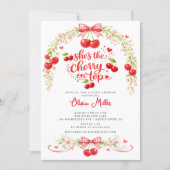 Cherry on Top Baby Shower Invitation 招待状 (正面)