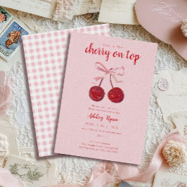 Cherry on Top Baby Shower Invitation 招待状