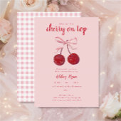Cherry on Top Baby Shower Invitation 招待状