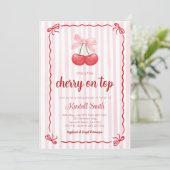 Cherry on top baby shower Invitation 招待状 (スタンド正面)