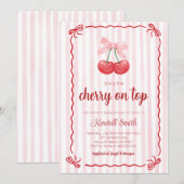 Cherry on top baby shower Invitation 招待状 (正面/裏面)