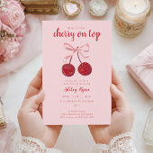 Cherry on Top Baby Shower Invitation with Photo 招待状