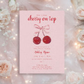 Cherry on Top Baby Shower Invitation with Photo 招待状