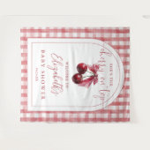 Cherry On Top Baby Shower Photo Backdrop タペストリー (正面(横))