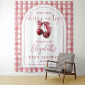 Cherry On Top Baby Shower Photo Backdrop タペストリー (インサイチュ)