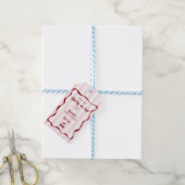 Cherry on Top Baby Shower Pink Stripes Bow ギフトタグ (より糸付き)