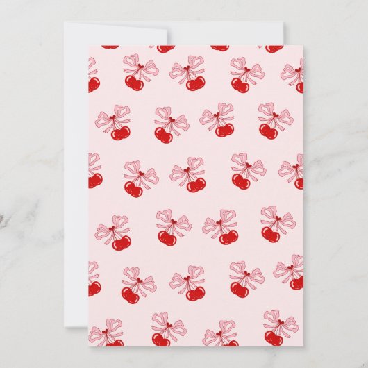 Cherry on Top Birthday Cherries 1st Birthday 招待状 (裏面)