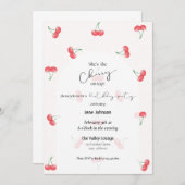 Cherry On Top Birthday Invitation 招待状 (正面/裏面)