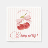 Cherry on Top Birthday Napkins スタンダードカクテルナプキン (正面)