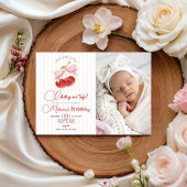 Cherry on Top Birthday Photo Invite 招待状