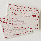 Cherry On Top Bridal Shower Advice Card 招待状