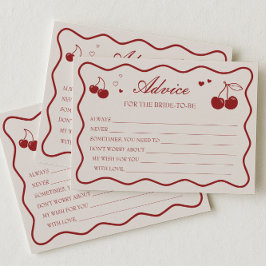 Cherry On Top Bridal Shower Advice Card 招待状