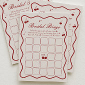 Cherry On Top Bridal Shower Bingo Game Card 招待状