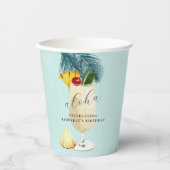 Cherry on Top Cocktail Green Aloha Birthday Party  紙コップ (正面)