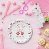 Cherry On Top Coquette Baby Girl Shower ペーパープレート (パーティー)