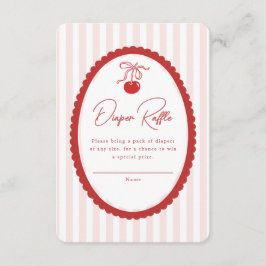 Cherry on Top Coquette Bow Baby Shower エンクロージャーカード