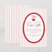 Cherry on Top Coquette Bow Baby Shower  エンクロージャーカード (正面/裏面)