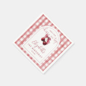 Cherry On Top Coquette Bow Birthday スタンダードカクテルナプキン (角)