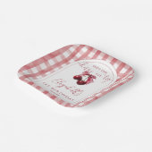 Cherry On Top Coquette Bow Birthday ペーパープレート (傾斜あり)