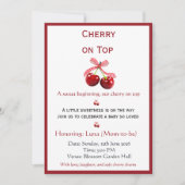 Cherry on Top Elegant Baby Shower Minim Invitation 招待状 (正面)