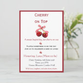 Cherry on Top Elegant Baby Shower Minim Invitation 招待状 (スタンド正面)