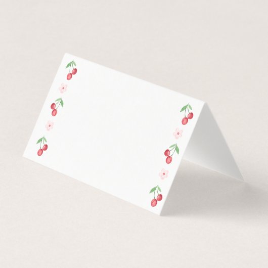 Cherry on top Pink Baby Shower place card (正面)