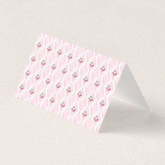 Cherry on top Pink Baby Shower place card (裏面)