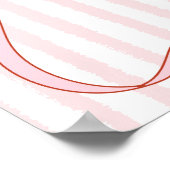 Cherry on Top Pink Bow Classy Stripes Welcome ポスター (角)