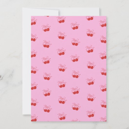 Cherry On Top Pink Galentine's Day 招待状 (裏面)