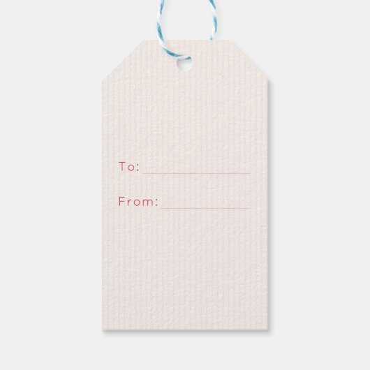 Cherry On Top Retro Pinstripe Valentine Red Cream ギフトタグ (裏面)