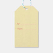 Cherry On Top Retro Pinstripe Valentine Red Yellow ギフトタグ (裏面)