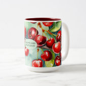 Cherry on Top Teacher Bold Floral Mug ツートーンマグカップ (正面右)