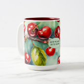Cherry on Top Teacher Bold Floral Mug ツートーンマグカップ (正面左)