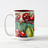 Cherry on Top Teacher Bold Floral Mug ツートーンマグカップ (左)