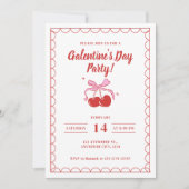 Cherry On Top White Galentine's Day 招待状 (正面)