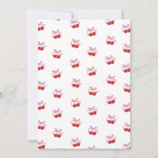 Cherry On Top White Galentine's Day 招待状 (裏面)