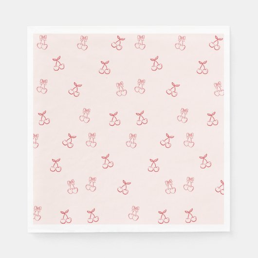  Cherry Outline Minimalism スタンダードランチョンナプキン (正面)