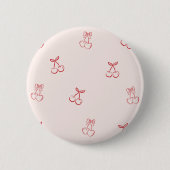 Cherry Outline Minimalism 缶バッジ (正面)