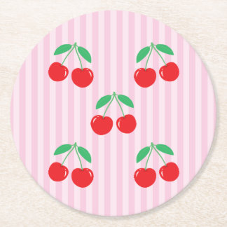 Cherry Paper Round Coasters ラウンドペーパーコースター