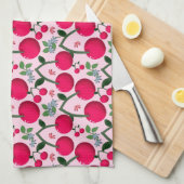 Cherry pattern  キッチンタオル (四つ折り)